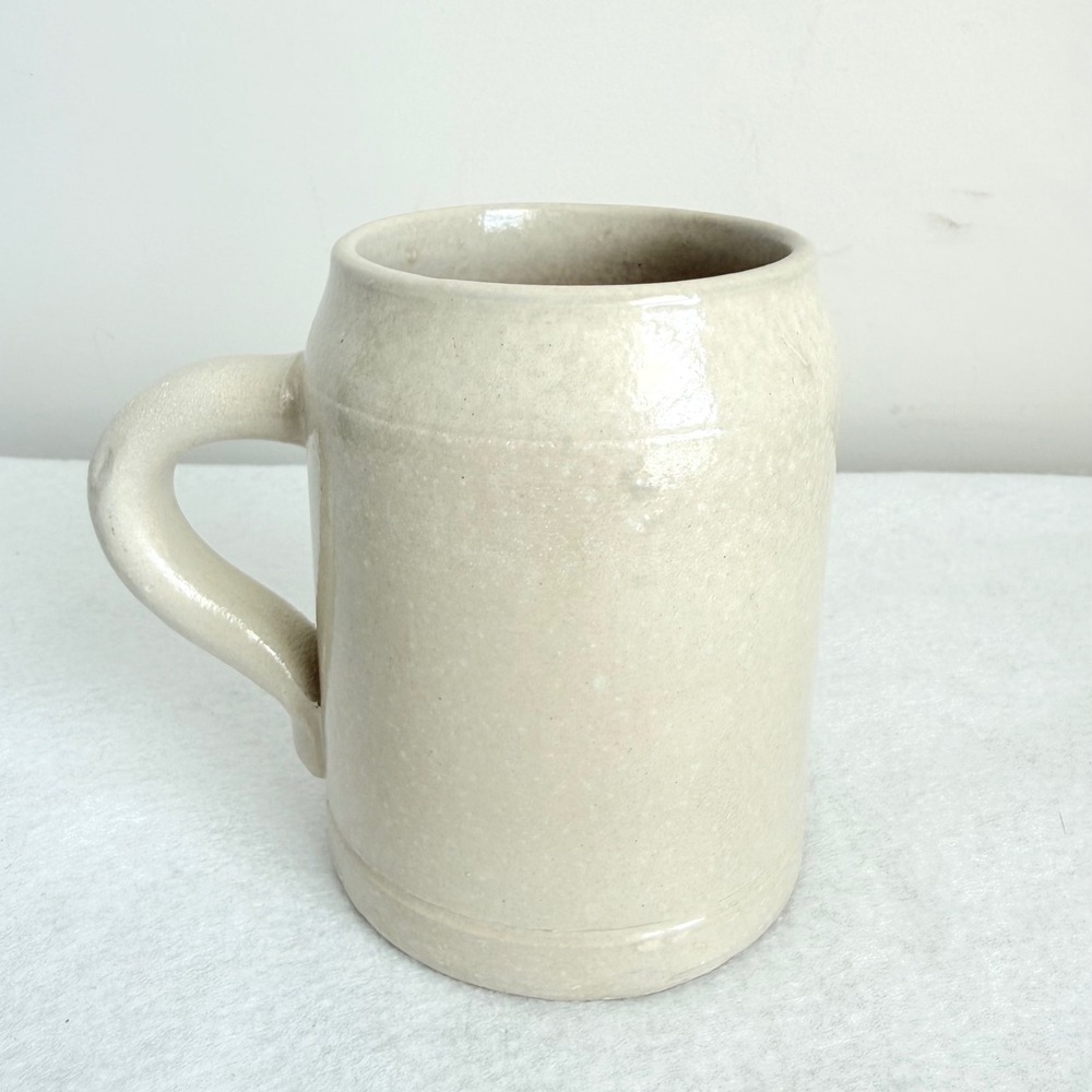 K.u.F. Beer Stein Mug Adult 0.5L Beige Salt Glazed West Germany Stoneware